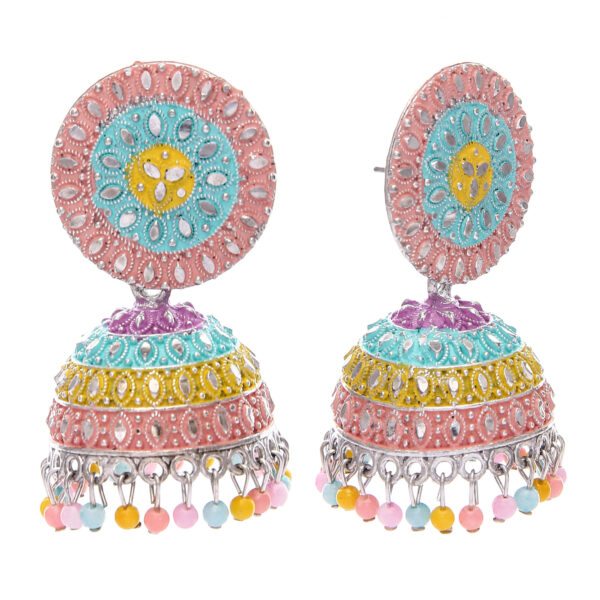 Plated Jhumkas Pearl Studded Earrings For Women Girls