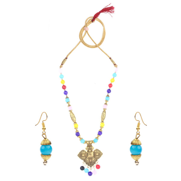 Seas Worth Stylish Multicolor Pearl Traditional Necklace set For Women and Girls