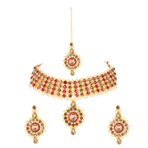 Seas Worth Gold Stylish Traditional Earring & Necklace Set For Women and Girls