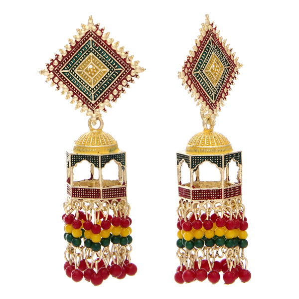 Seasworth Mesmerizing Traditional Gold Plated Jhumkas Pearl Studded Earrings For Women Girls.