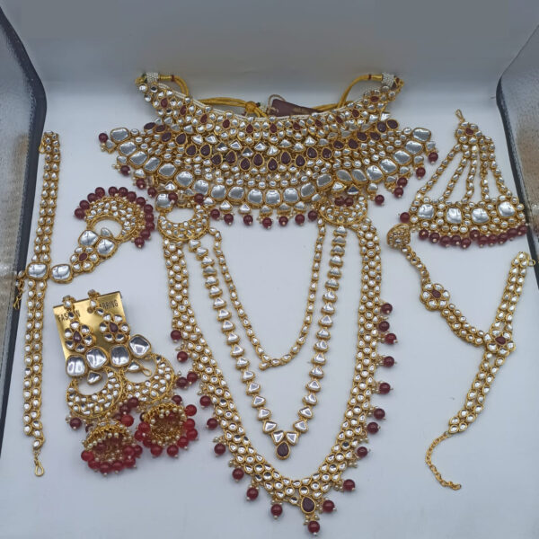 Seas Worth Gold Plated Kundan Bridal Jewellery Set for Women & Girls